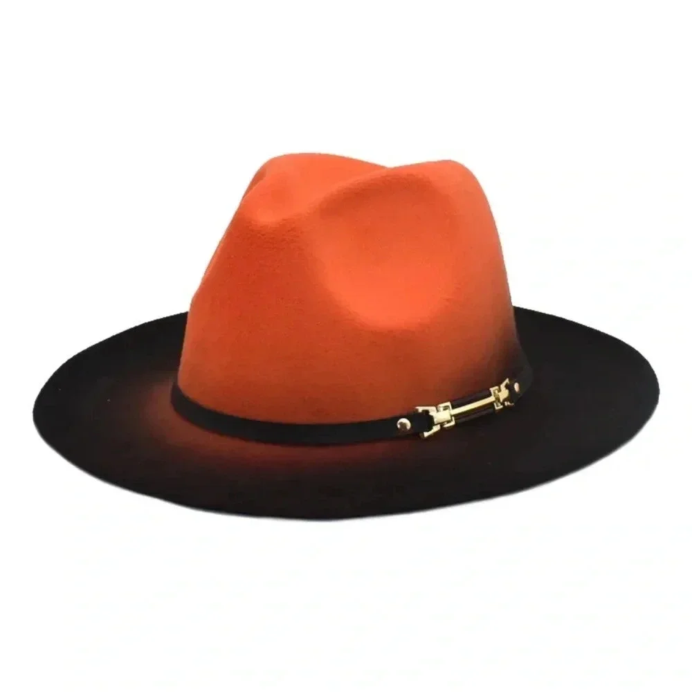 Fedora Hat various gradient colors wide brim wool/felt unisex fedora hat new